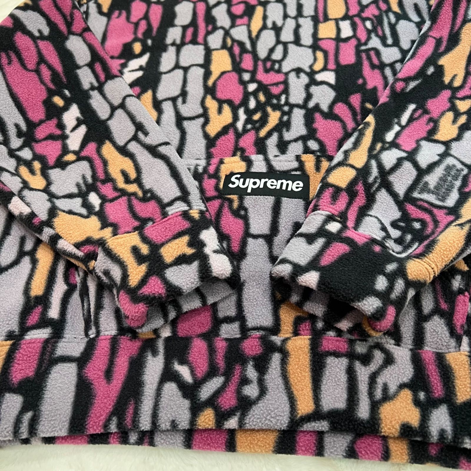 SUPREME X STONE  コラボ　パーカー 迷彩 タグ付き 入手困難‼︎ 新品】SUPREME 迷彩 ボックスロゴ フリースパーカー