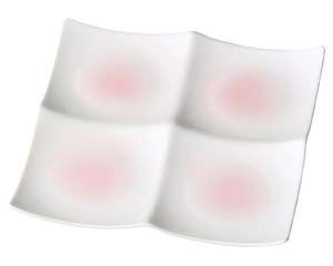 キ512-248 ピンク吹四品浅口プレート