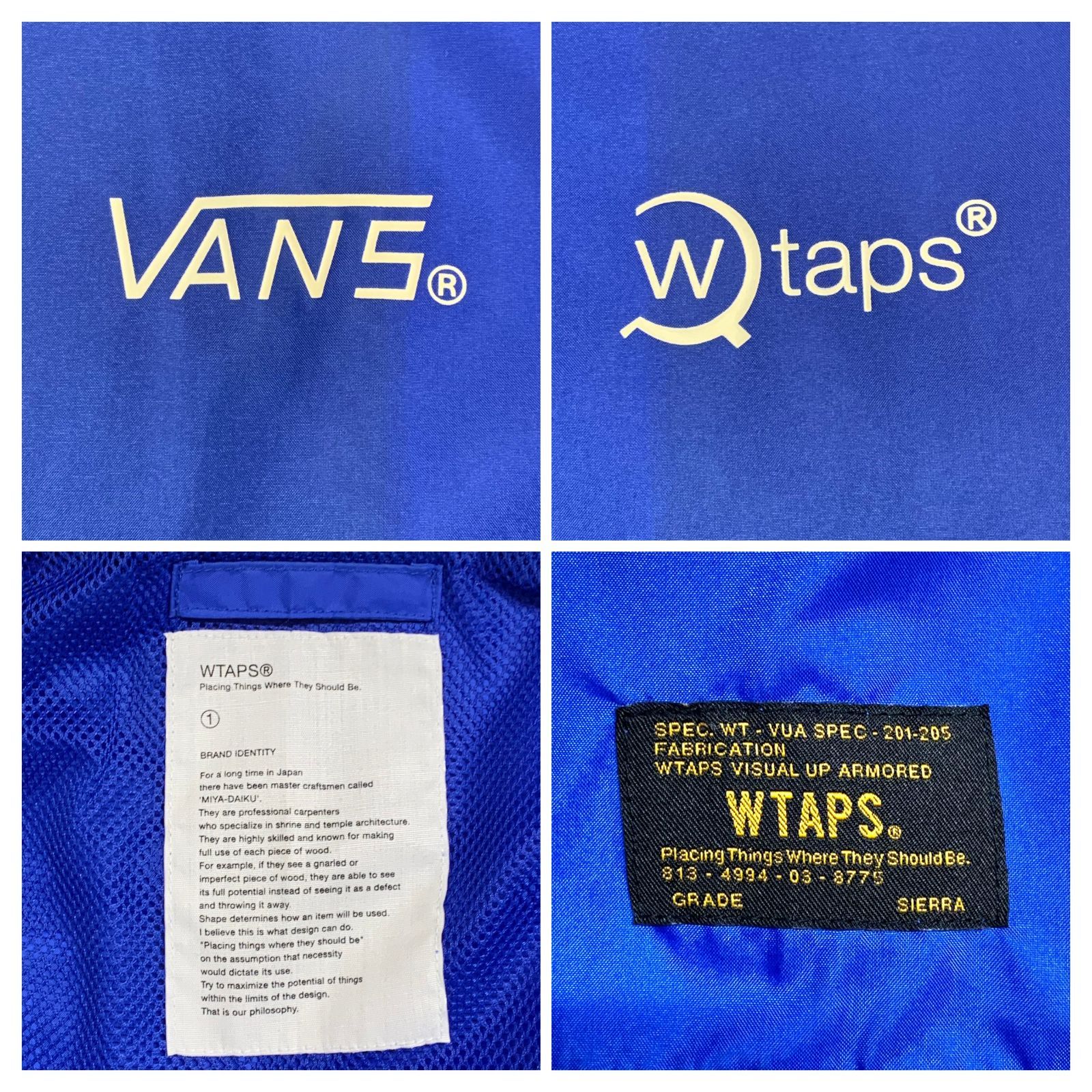 WTAPS×VANS】ダブルタップス/コーチジャケット/Sサイズ/ブルー - メルカリ