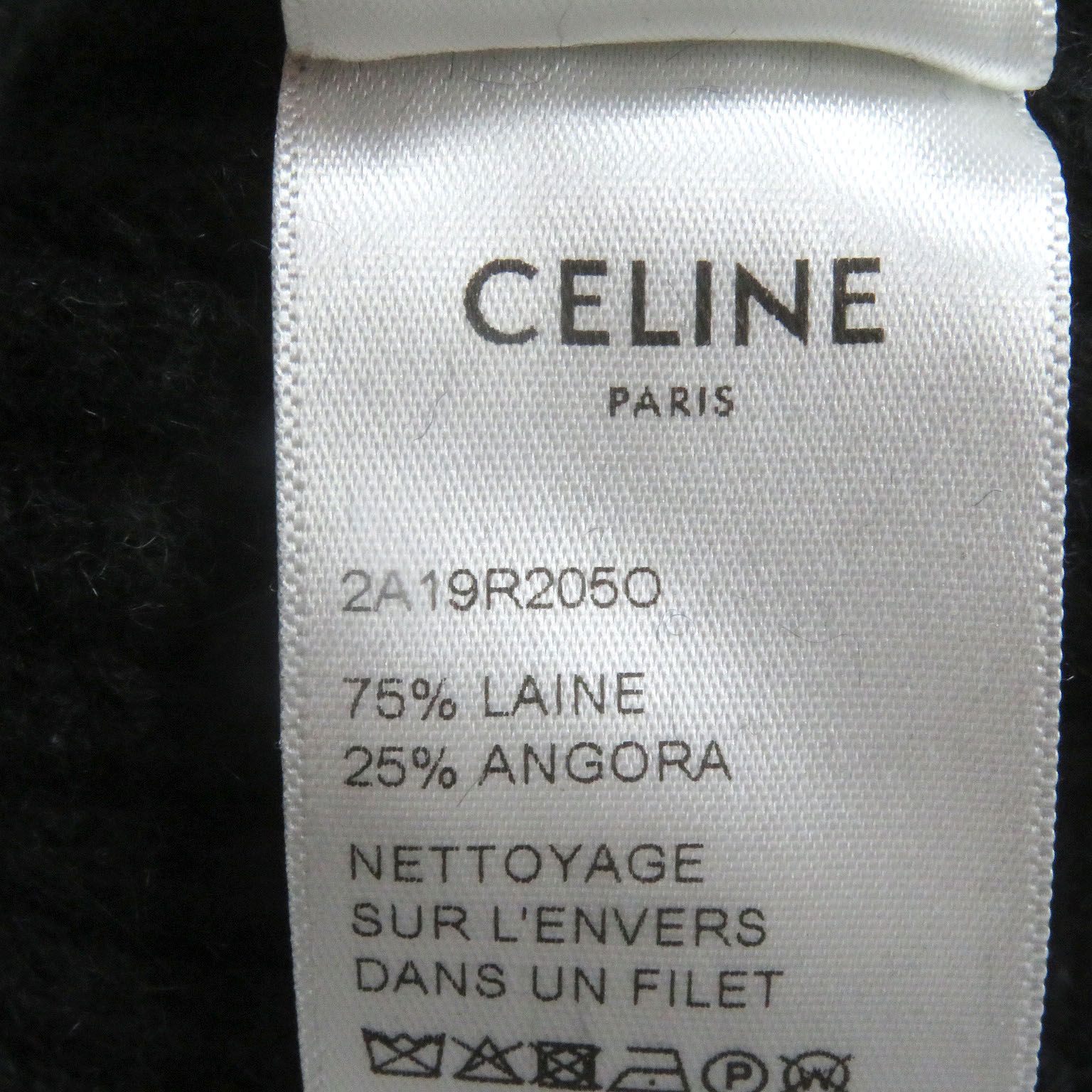 美品□CELINE セリーヌ 2A19R205O ウール アンゴラ ロゴパッチ  
