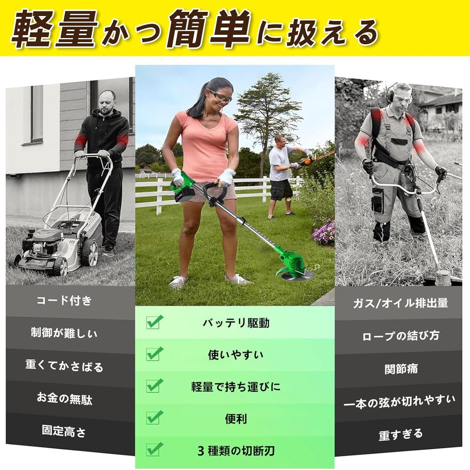 楽天市場】充電式 草刈り機 コードレス 電動草刈機 マキタ 18V