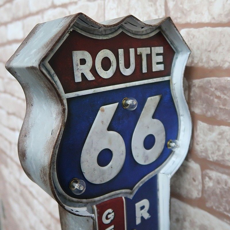 年末のプロモーション特価！ ROUTE66 ルート66 ライトサイン 壁掛け