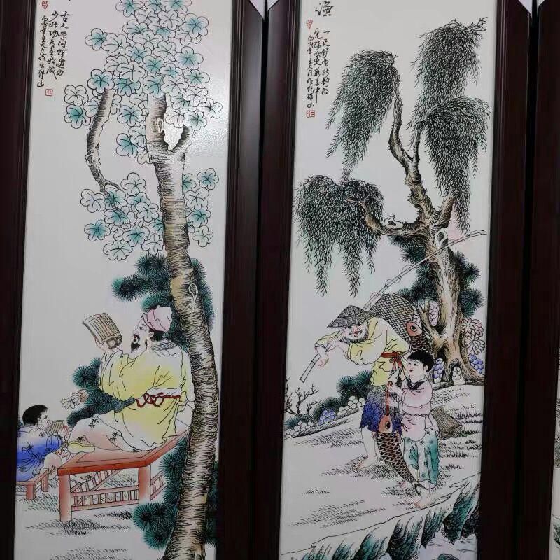 パステルの人物の物語磁器板のセット現代の模造品の装飾磁器壁画の挂け絵 パステルの人物の物語磁器板のセット現代の模造品の装飾磁器壁画の挂け絵