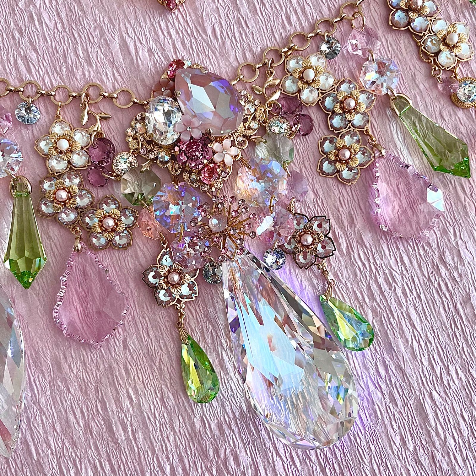 さーちん様♡*.スワロフスキー♡ガーランド.。.:*☆♡*.+サンキャッチャー U様ご予約品】〔特注〕SAKURA♡スワロフスキーガーランド サン
