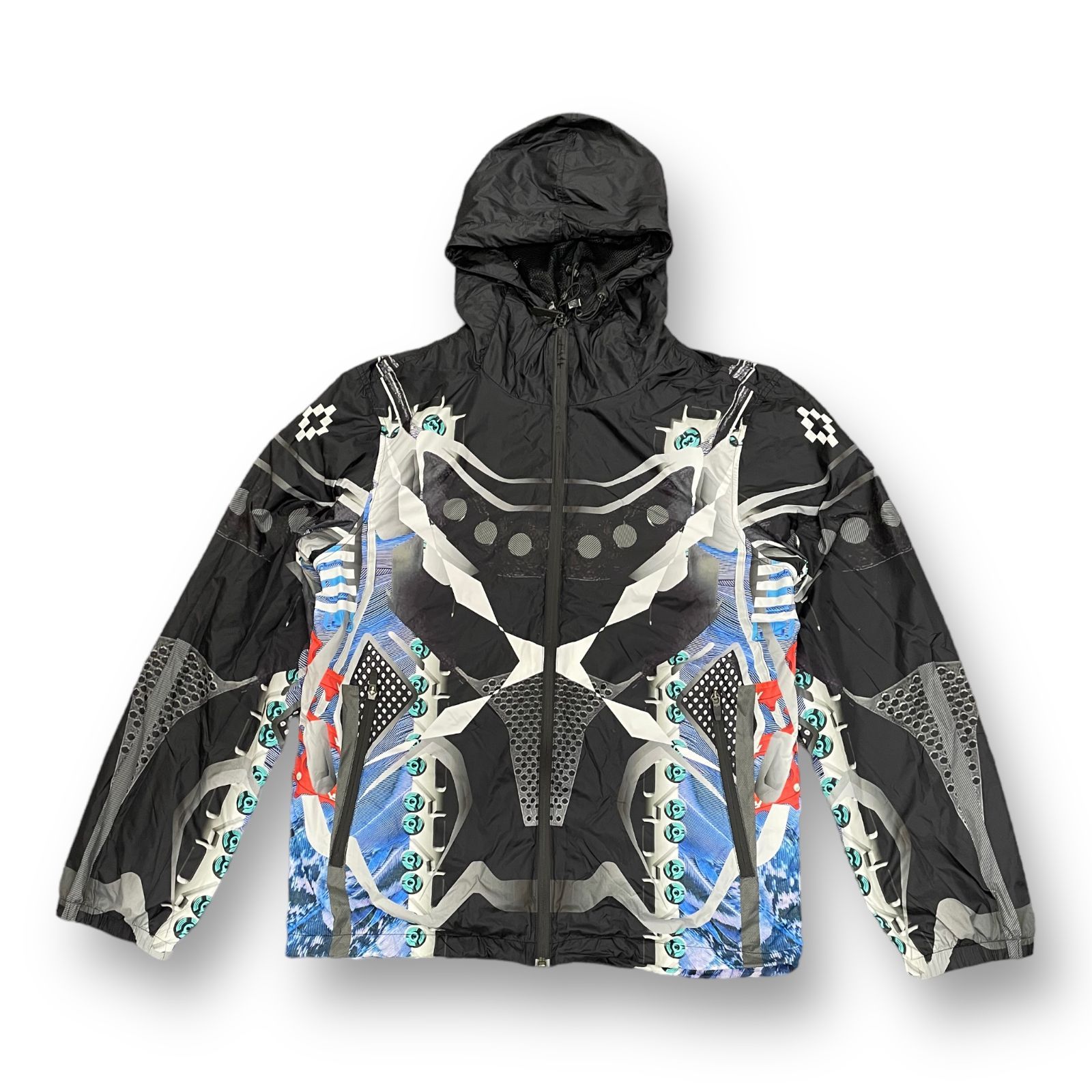 国内正規 MARCELO BURLON 総柄 ナイロン ジップ パーカー マルセロ 