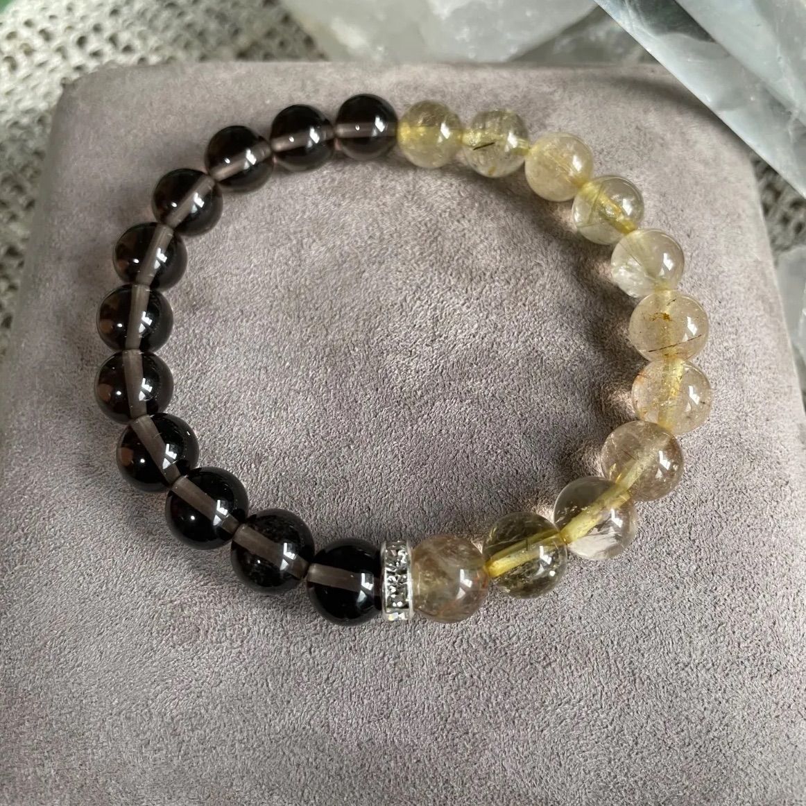✴︎ゴールドルチル×スモーキークォーツ✴︎ 8mm 16cm
