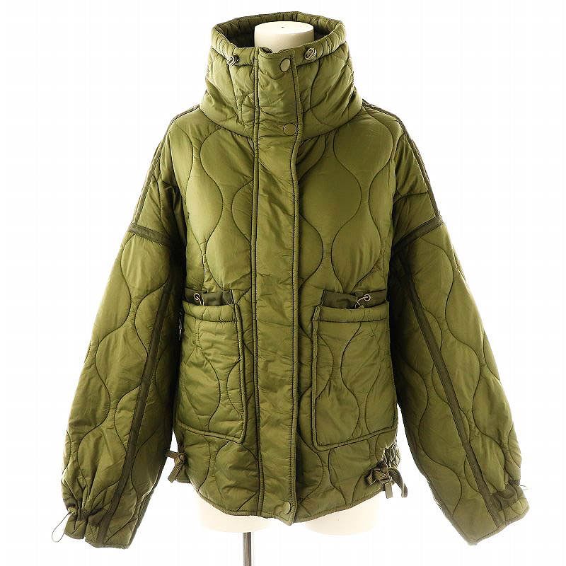 ザラ ZARA キルティングジャケット スタンドカラー ジップアップ USAXS カーキ /DO ■OS