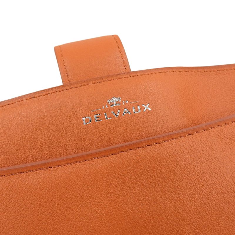 DELVAUX デルヴォー レザー クラッチバッグ ドキュメントケース オレンジ DELVAUX デルヴォー レザー クラッチバッグ ドキュメントケース