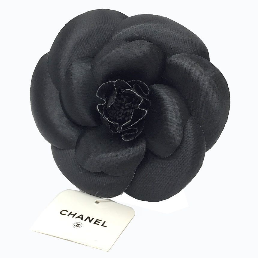 CHANEL カメリア コサージュ ブローチ シャネル レザー ブラック 黒 シャネル CHANEL カメリア コサージュ ブローチ 花 ブラック 黒