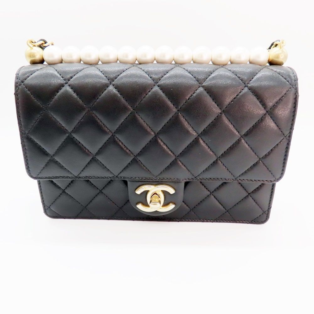 シャネル CHANEL クリアパール スモールフラップチェーンショルダー AS0585 ブラック シルバー金具 ラムスキン レディース ショルダーバッグ 楽天市場】シャネル CHANEL クリアパール スモールフラップチェーン