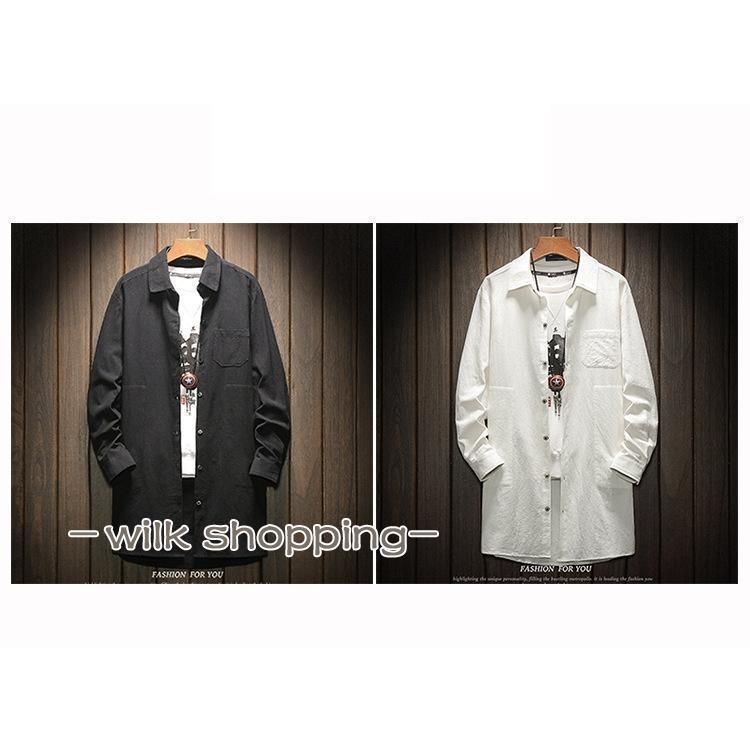 メンズ ロングシャツ
