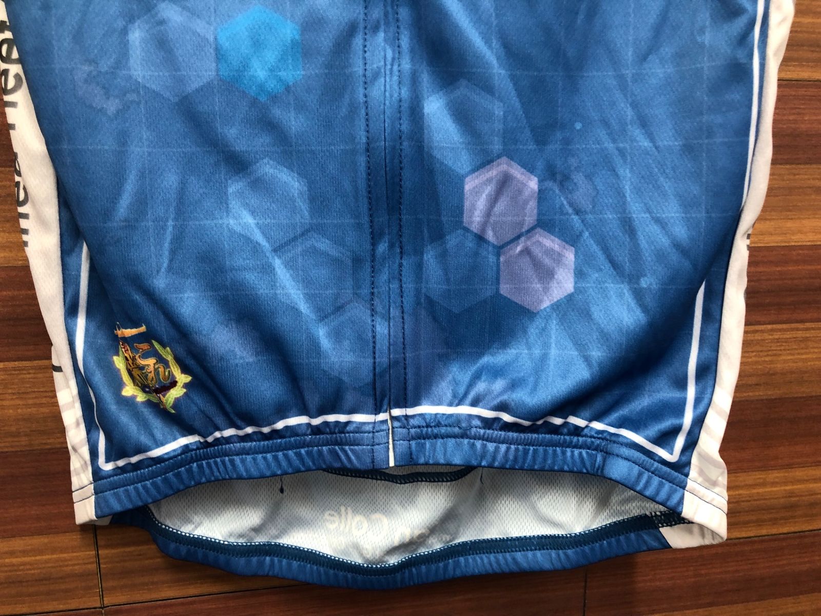 IS985 アミスポーツ amisports 半袖 サイクルジャージ 水色 白 L 艦隊