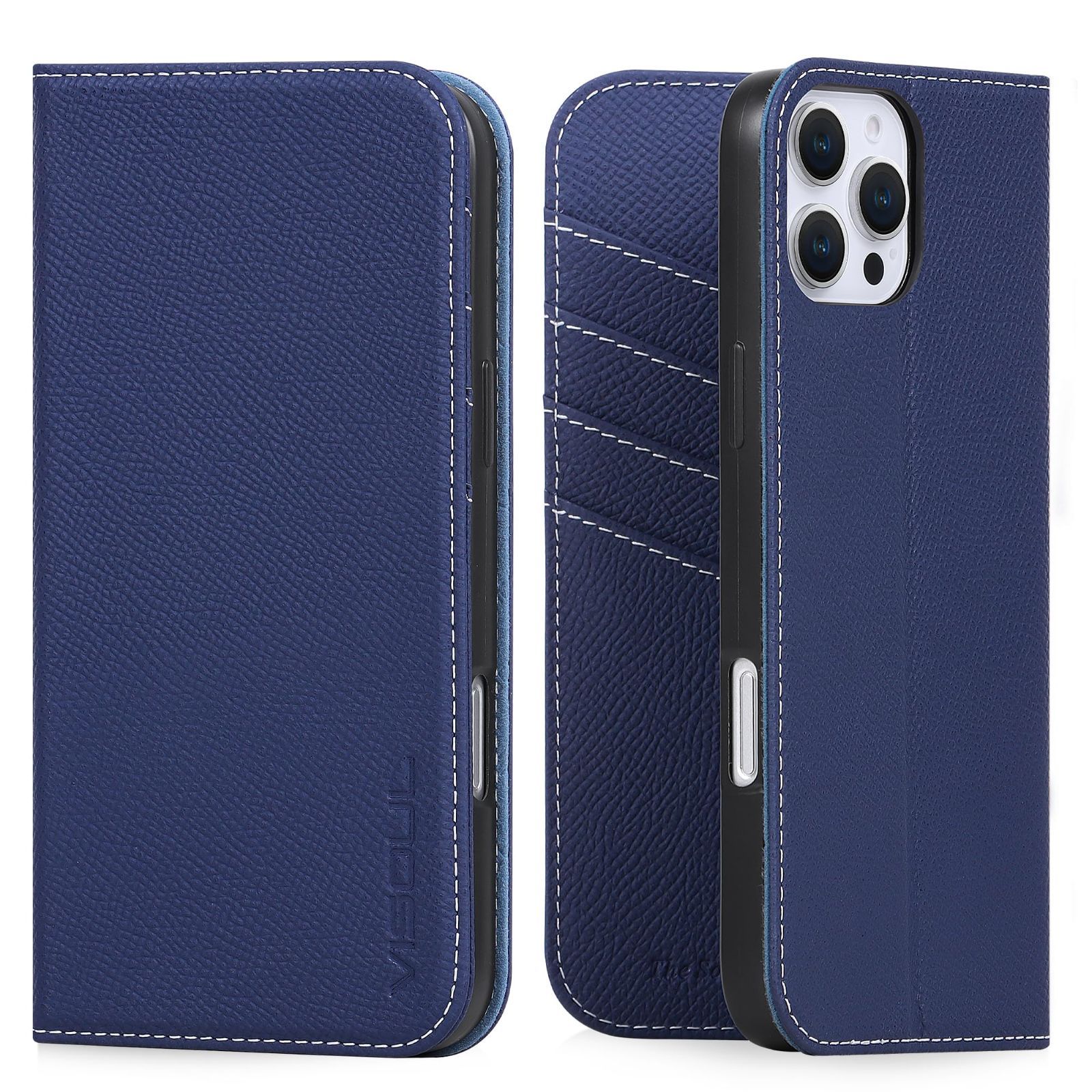 新品 VISOUL iPhone16 ProMax 対応ケース 手帳型 本革 スマホケース レザーケース 手帳型ケース アイフォン16Promax ケース MagSafe対応 カード収納 携帯ケース 全面保護 マグネット 柔軟なTPU素材 アイホン16 Pro