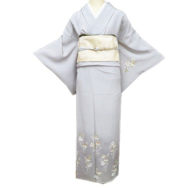 最終値下げ　正絹 作家物落款 刺繡 一つ紋 手縫い仕立て 訪問着 A-275◇美品 正絹 作家物落款 手縫い仕立て 訪問着 着物