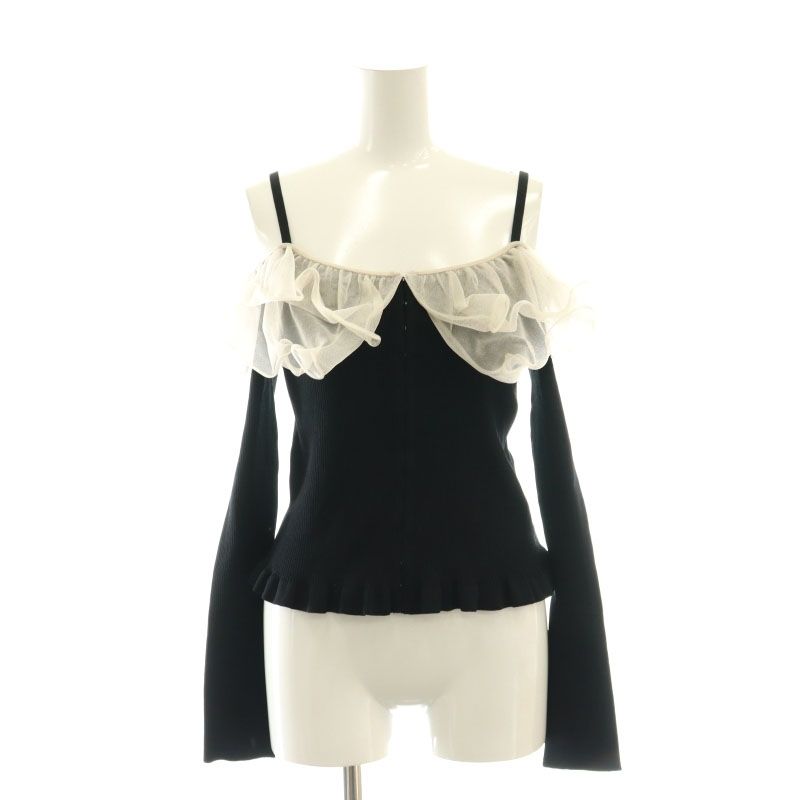 fray i.d ラッフルオフショルニット ブラック FRAY I.D SALE10%OFF フレイアイディー トップス 25春夏