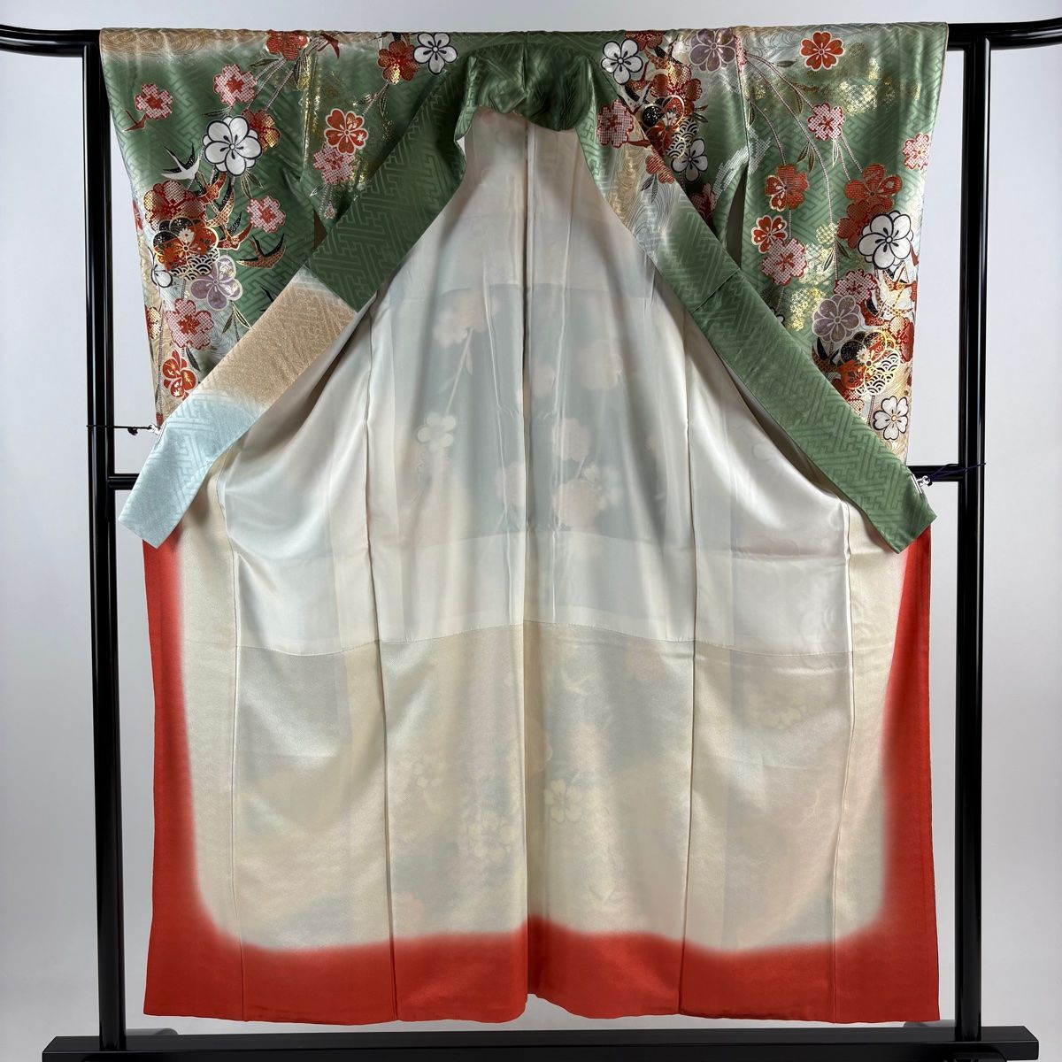 トール 振袖 フルセット 谷崎潤一郎 身丈166 正絹 furisode 作家物 振袖 身丈154.5cm 裄丈63cm S 袷 谷崎潤一郎の世界 ねじ梅 鶴