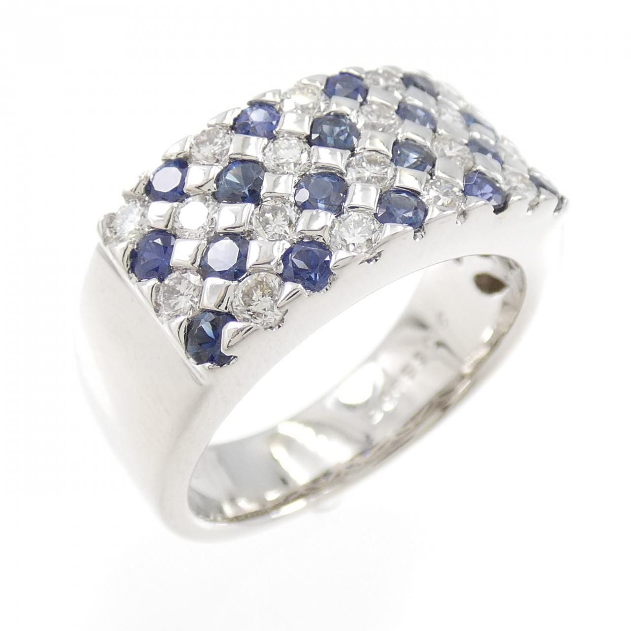 K18WG サファイヤ リング 0.80CT
