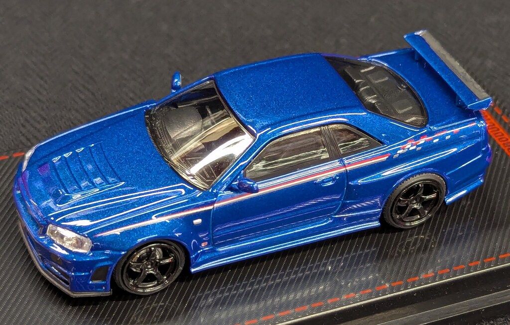 ティーケー. カンパニー 1|64 ignition model Nissan Skyline GT-R BNR34 V-SpecII Blue Metallic IG3838