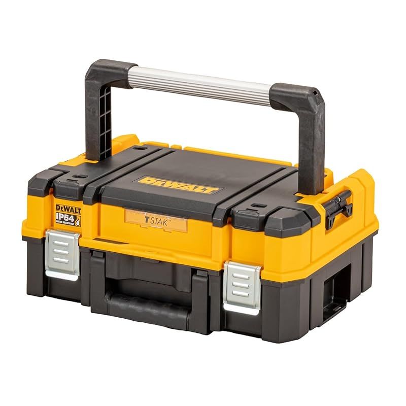 デウォルト DEWALT TSTAK オーガナイザートップ 工具箱 収納ケース ツールボックス ウレタンフォーム付き 持ち運びやすい ロングハンドル 積み重ね収納 ネジ ビット 小物 入れ IP54 坊塵 防水 設計 DWST83344-1