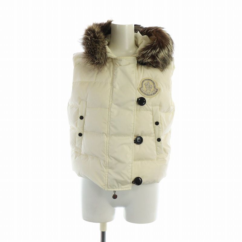 モンクレール MONCLER ダウンベスト ジップアップ フード ロゴ