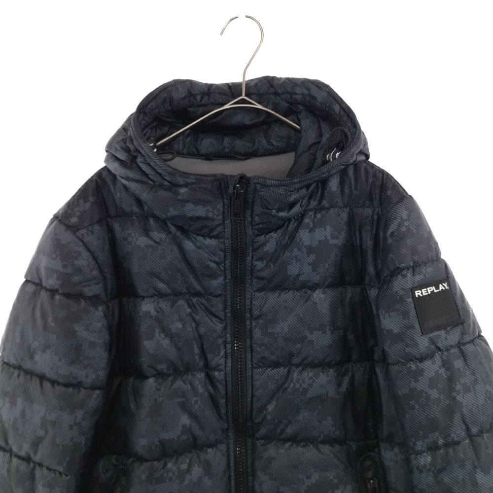 REPLAY (リプレイ) HOODED CAMOUFLAGE PRINT QUILTED JACKET M8852 