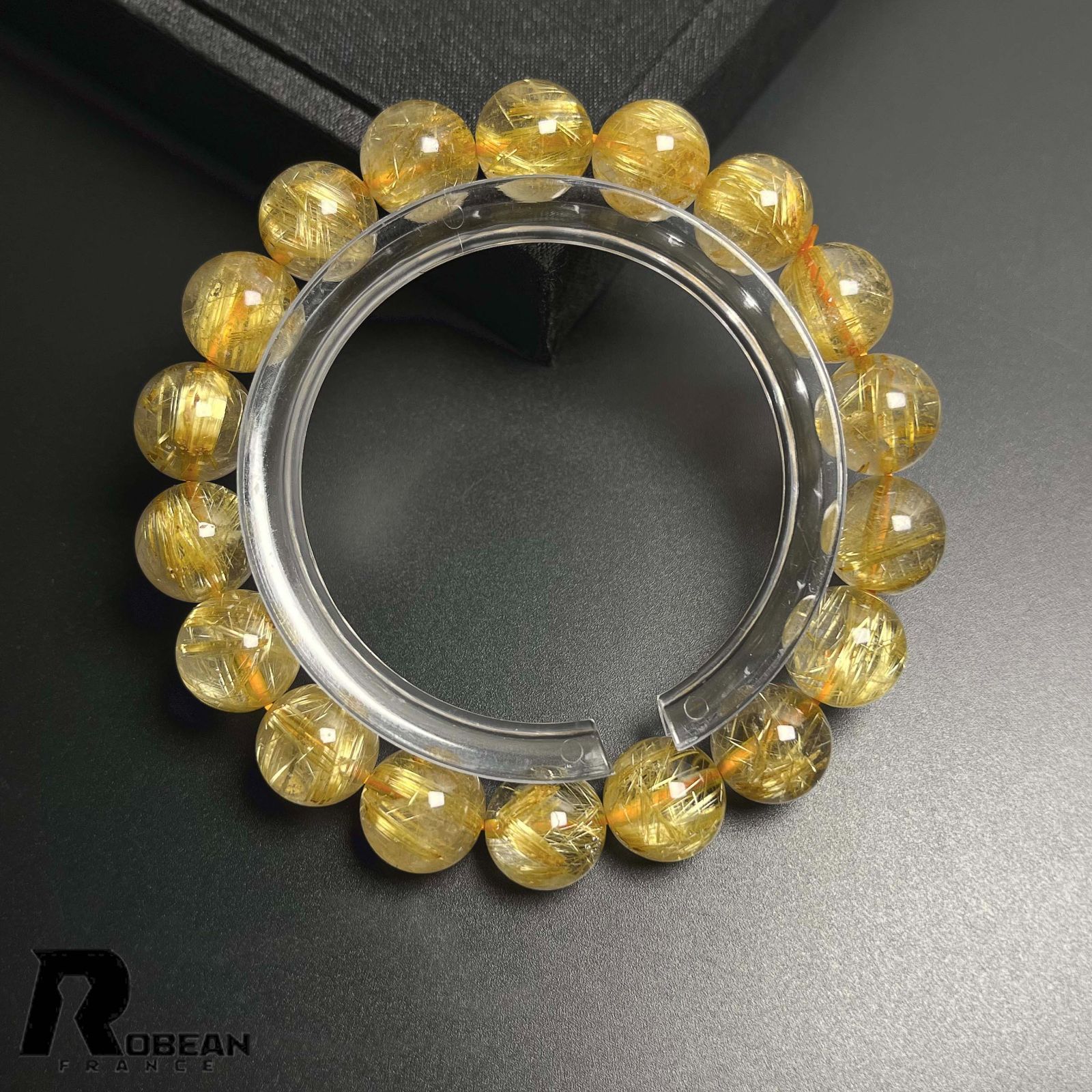 EU製 定価25万円 ROBEAN ! 満針ルチルクォーツ ブレスレット パワーストーン 天然石 金運 お守り ギフト プレゼント 11.4-11.7mm K0512691