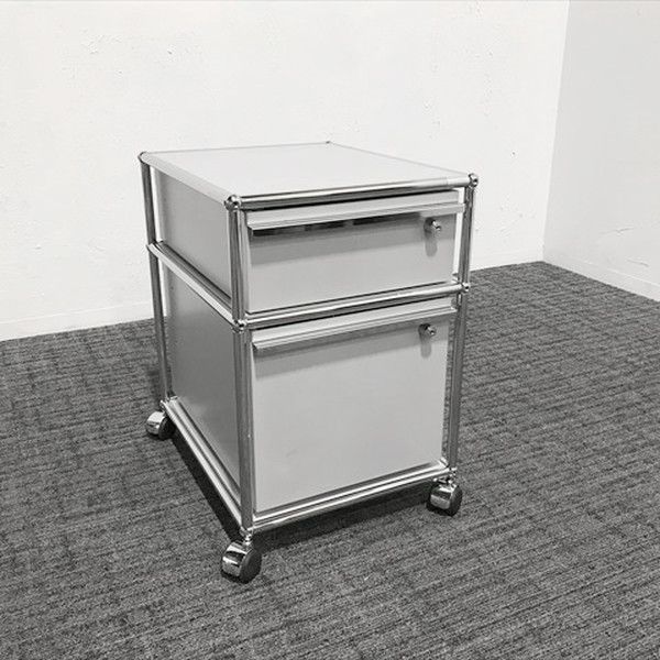 USM Haller インサイドワゴン 2段 デスクワゴン USMハラー USMマットシルバー