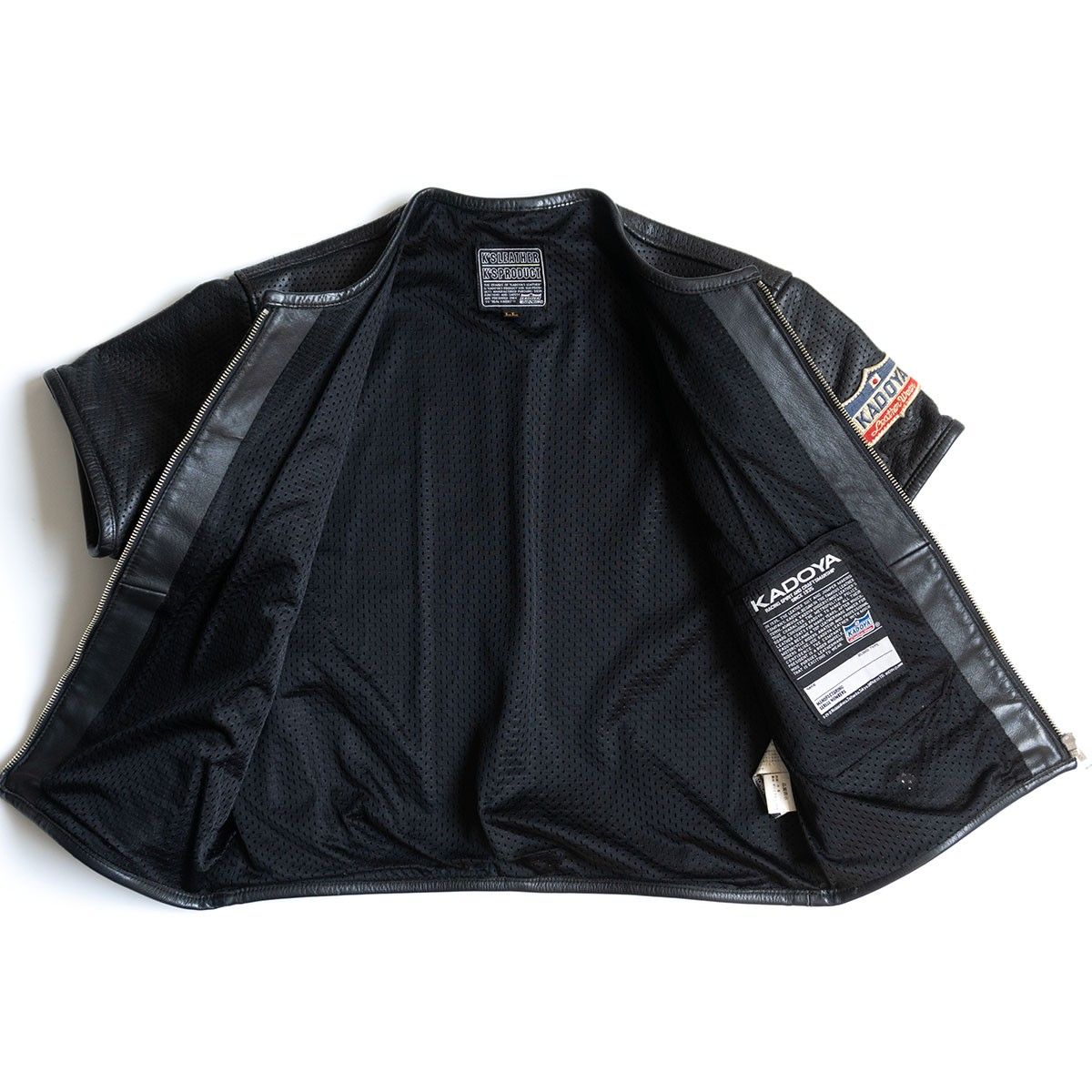 カドヤ　ブラック レザー パンチングシングルライダースジャケット 革ジャン パンチング レザージャケット｜カドヤ公式オンライン