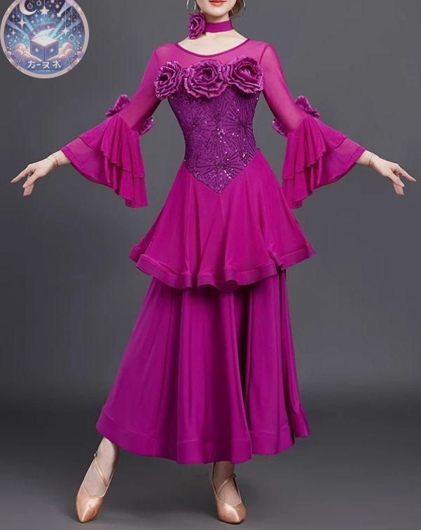 ♥ 社交ダンスドレス スタンダードドレス 競技 デモ用 ルンバ オーダーメイド