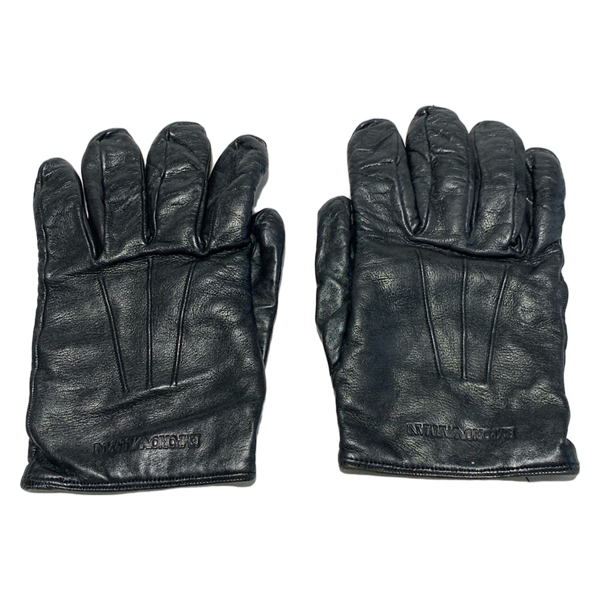 EMPORIOARMANI エンポリオアルマーニ 手袋 メンズ - 黒 レザー