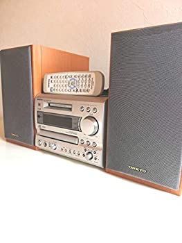 ONKYO オンキョー◆FR-V77◆CD/MDチューナー アンプ/シルバー系◆スピーカー/D-V77/ペア セット木目◆コード付◆動作確認OK 高性能！ONKYO CD-MDチューナーアンプFR-V77 D-V77リモコン付