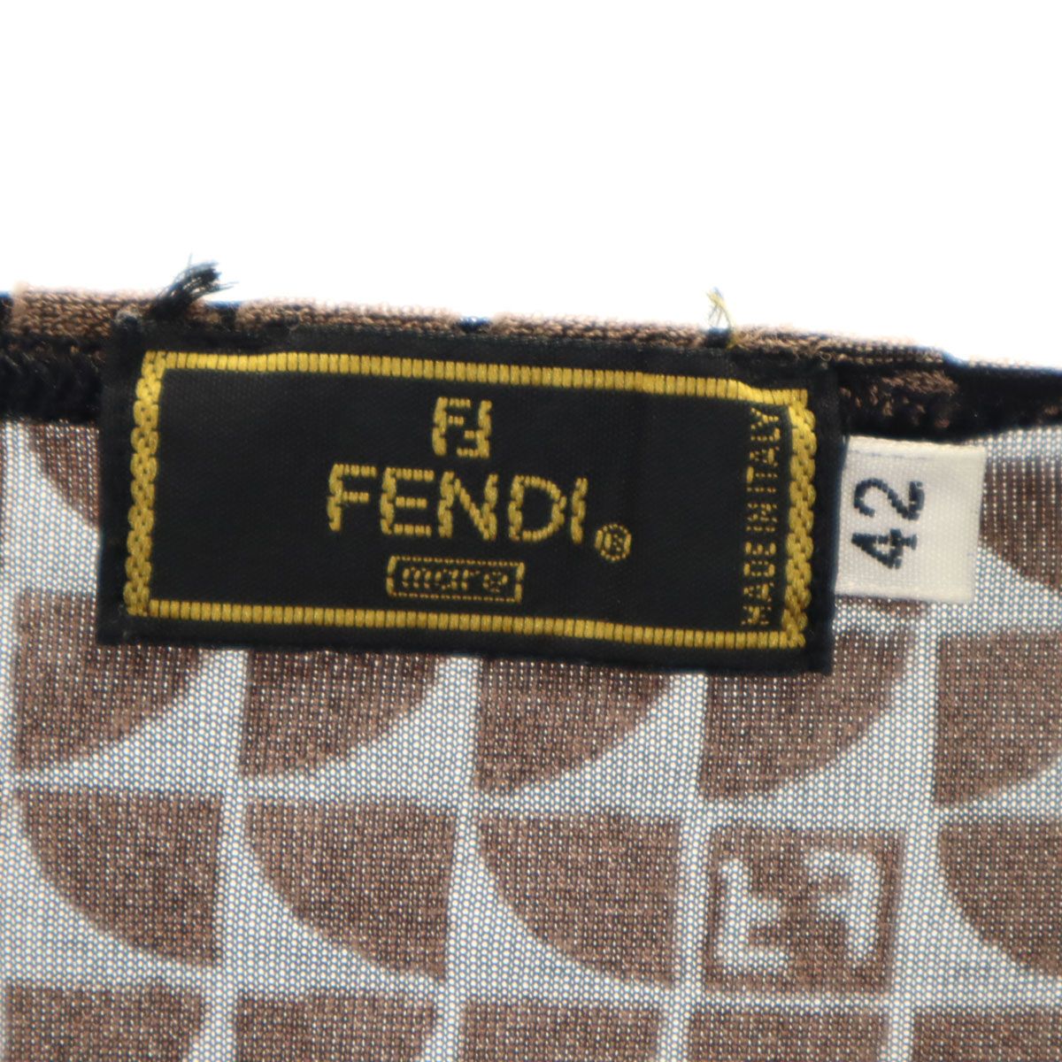 FENDI フェンディ イタリア製 総柄 ノースリーブ ドレープ