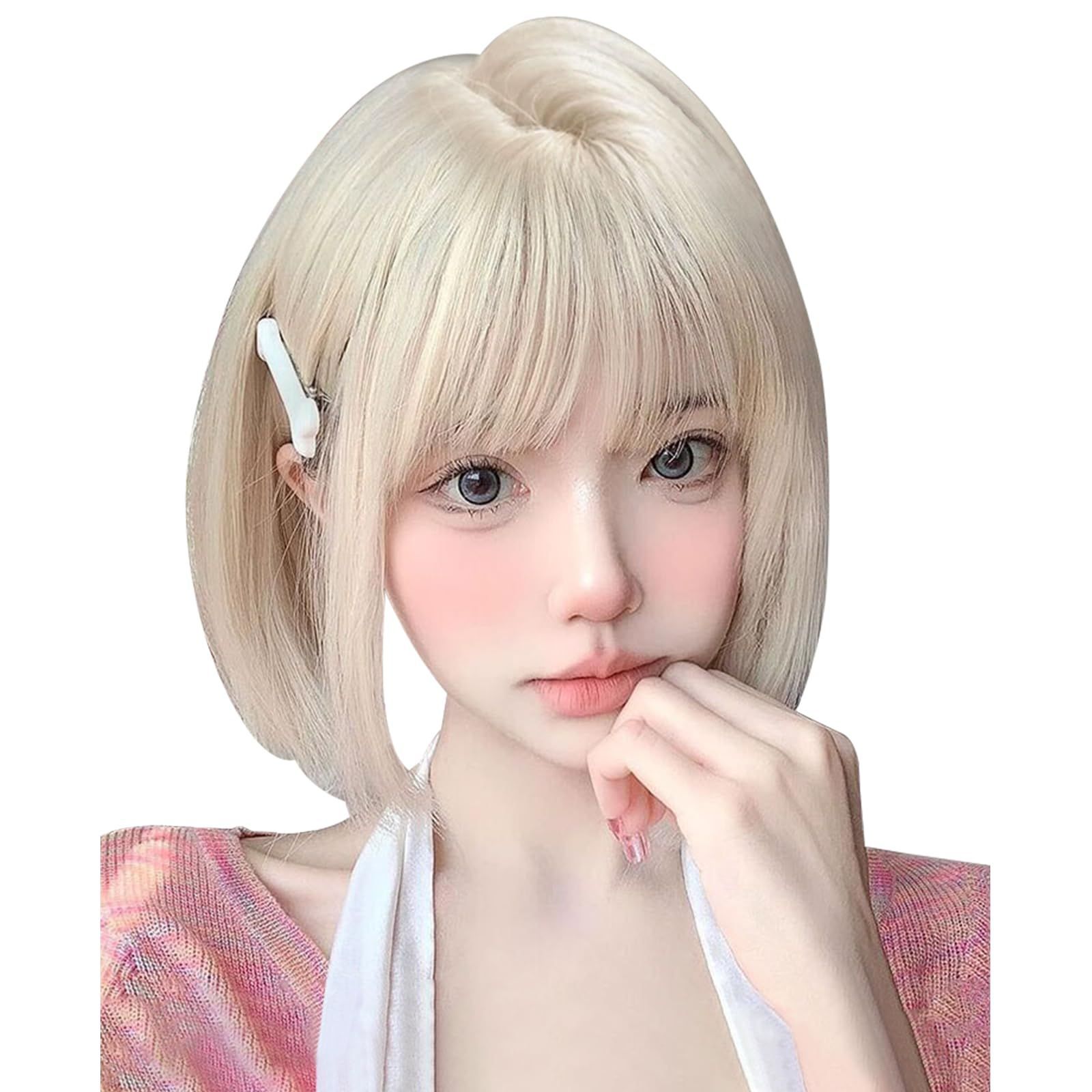 かつら レディーズ ウィッグボブ 女性用 フルウィッグ 女装 ストレート カツラ ボブウィッグ ショート 女装 wig 自然 ボブ 小顔効果 ハロウィン 原宿系 ウィッグ ロリータ ぱっつん前髪 日常 F