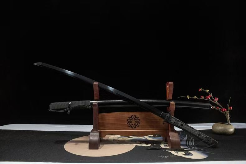 戦術打刀ナイト 直柄仕様 全長101cm ｜1055鋼刃 漆巻き戦術鞘｜黄銅装具｜美術刀 刀装具 模擬刀 日本刀 模造刀 鑑賞用 OSPLAY 装飾用” 非実戦