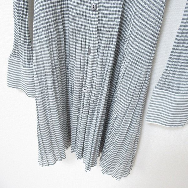 pierre cardin ピエールカルダン プリーツシャツワンピース ピエールカルダン シャツワンピース 肩パット ロゴボタン 11号