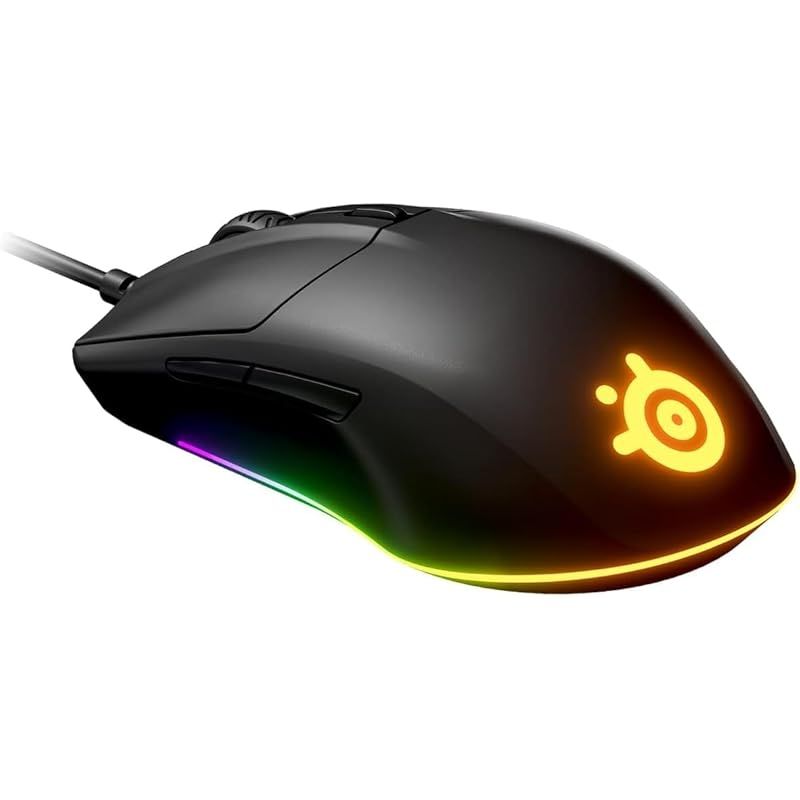SteelSeries USB ゲーミングマウス 有線 軽量 低遅延 メカニカルスイッチ 3ゾーンRGBイルミネーション Rival 3 0