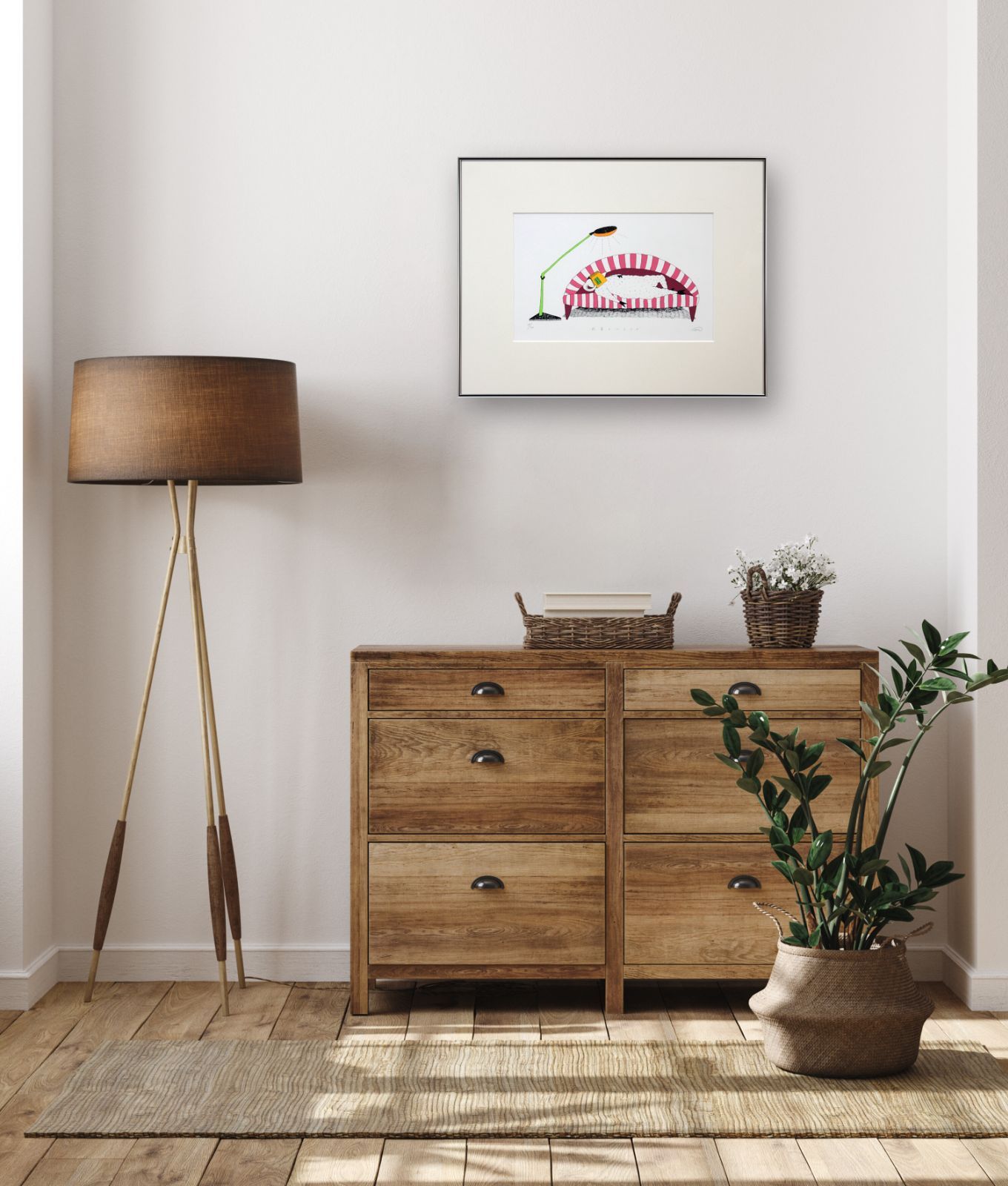 阿部美智子 シルクスクリーン 版画『読書のつもりが』【真作保証】 絵画 阿部美智子 シルクスクリーン 版画『読書のつもりが』【真作保証