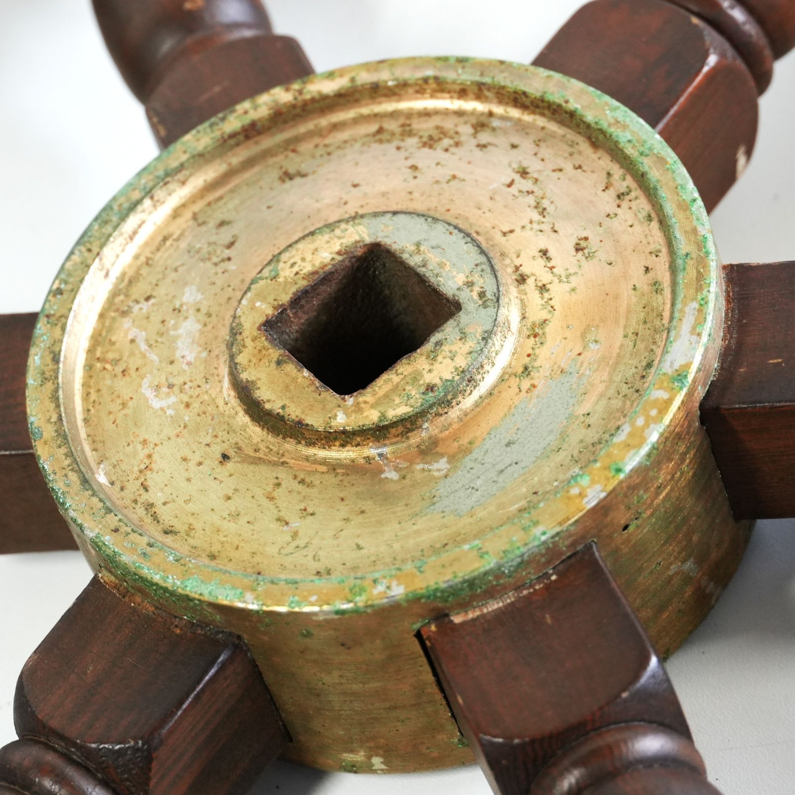 木製 船舵 舵輪 ハンドル アンティーク 飾り ディスプレイ 古道具