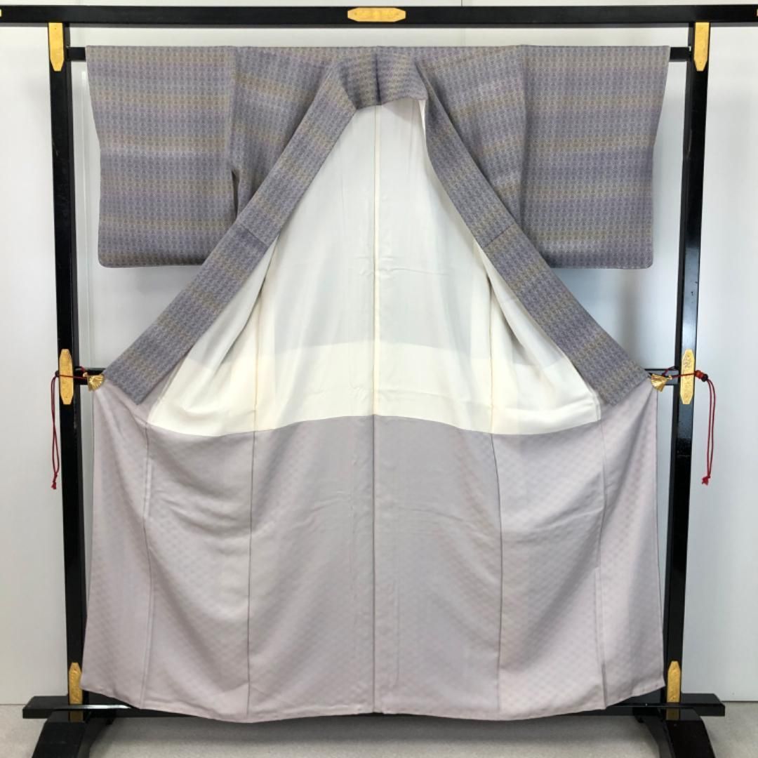 小紋 坂東三津五郎 菱形 グラデーション 鈍紫色 しつけ糸 K-5406