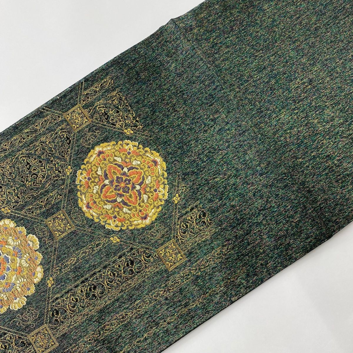 バイセル 着物 名品 袋帯 深緑 格天井 華文 蜀江文 向かい鳥 花唐草 唐織 箔 六通 正絹 ☆☆☆☆ 袋帯 美品 秀品 蜀江華文 刺繍 箔 深緑 六通 正絹 中古 - メルカリ