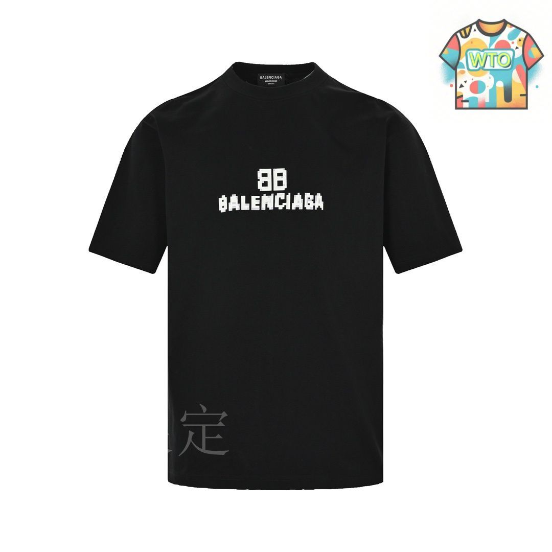洗練されたデザイン【BALENCIAGA】プリント Tシャツ 半袖 今日特価】Balenciaga 2023SS モザイクプリント T シャツ-1