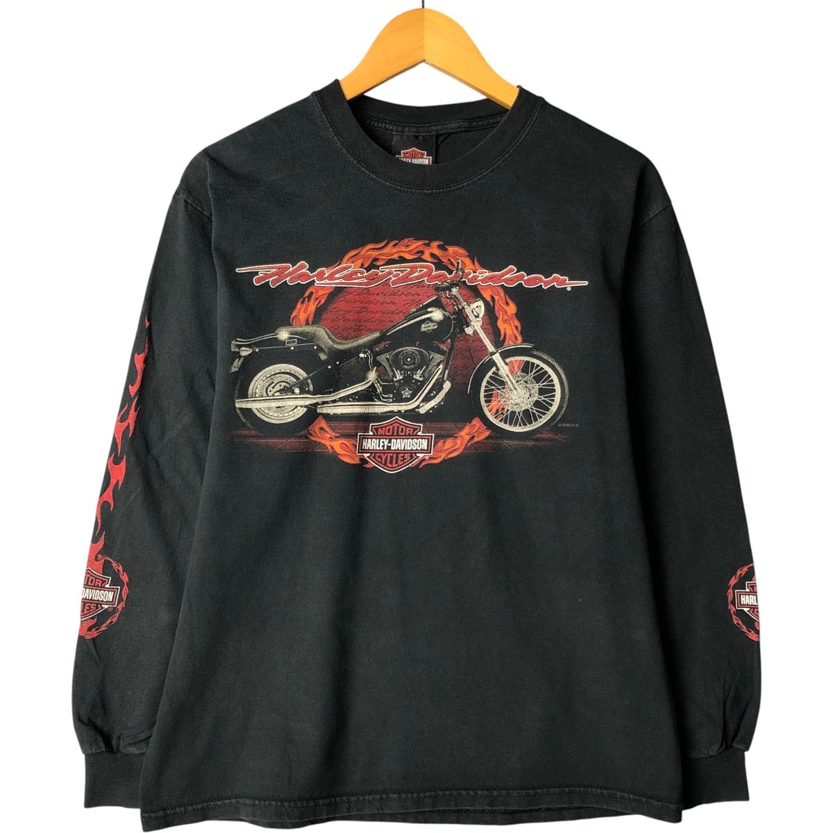 古着 00年代 ハーレーダビッドソン Harley-Davidson モーターサイクル ロングTシャツ ロンT カナダ製 メンズM相当|evb032291