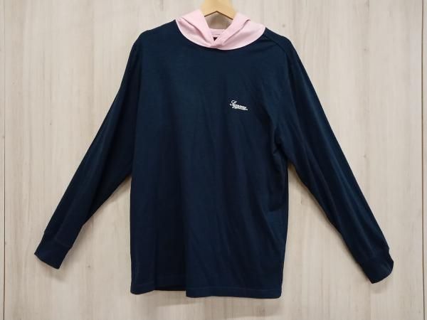  Supreme シュプリーム パーカー ネイビー ピンク Mサイズ 薄手 パーカー