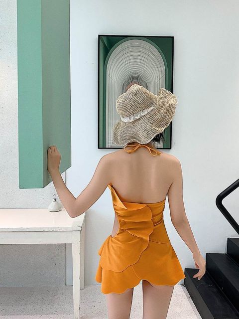 ホルターネック 水着 スイムウェア ワンピース水着 体系カバー水着