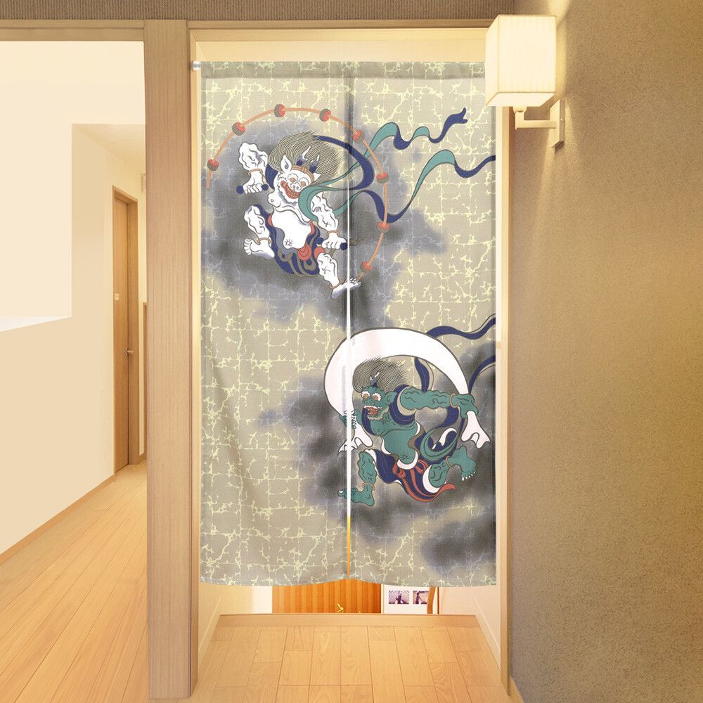 和風　本縫い　のれん　2枚組 楽天市場】のれん 暖簾 葛飾北斎 神奈川沖浪裏 85X150cm 本縫い