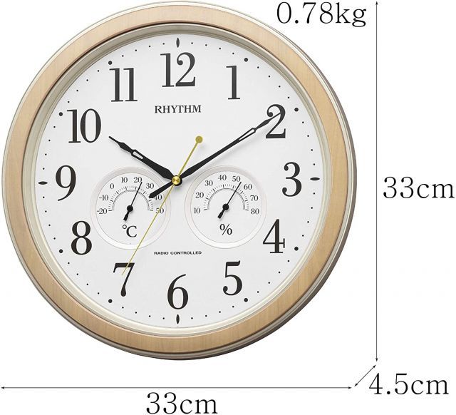 【新品未使用】ナイキ エア マックス 90 イージーオン 16.5cm 送料無料】リズム時計(RHYTHM) 掛け時計 ブラウン(木目調) 電波
