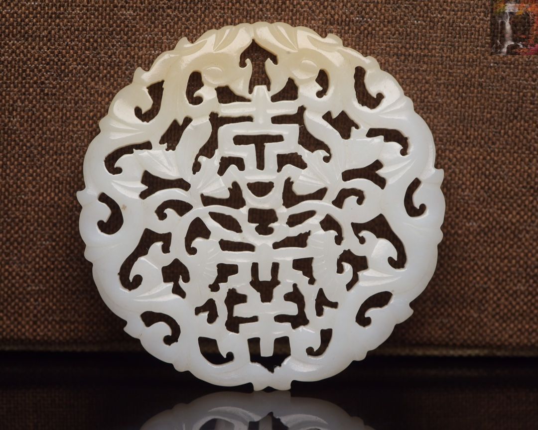 精品収蔵・和田玉製・細密彫・透空彫・觀音牌】・供養品・稀少物品・