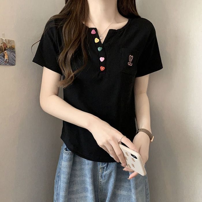 Tシャツ レディース 半袖 Vネック 大きいサイズ ティーシャツ