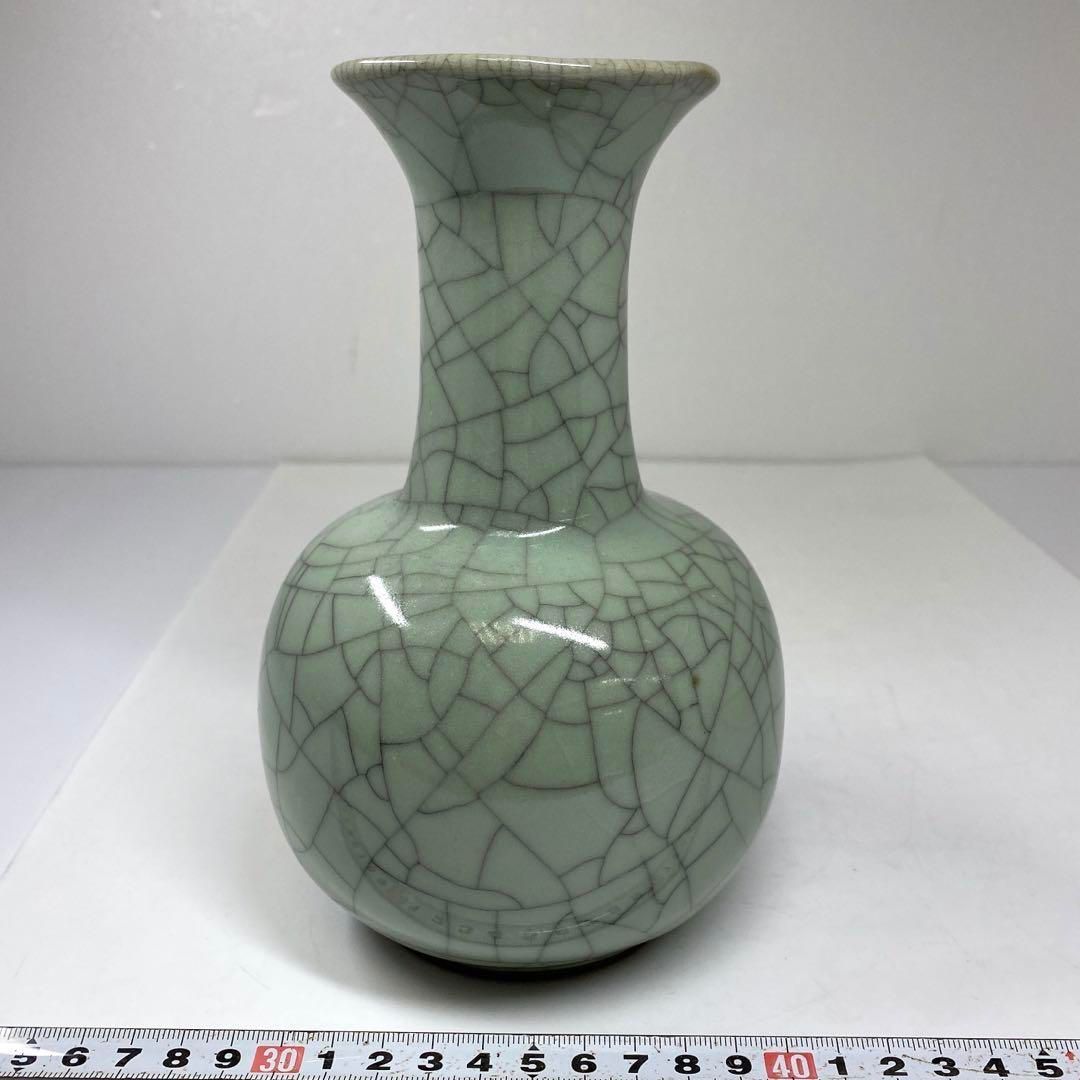 中国美術 哥窯 青磁花瓶 高さ19㎝ 東な6-1012① - メルカリ