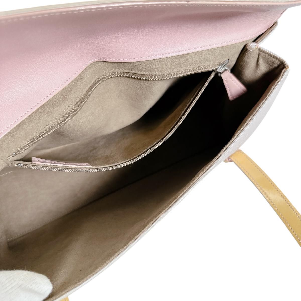 カルティエ ハンドバッグ カボション ハンドバッグ CARTIER ベージュ